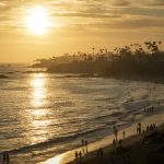 Golden sunset along the shores of Laguna Beach, CA.